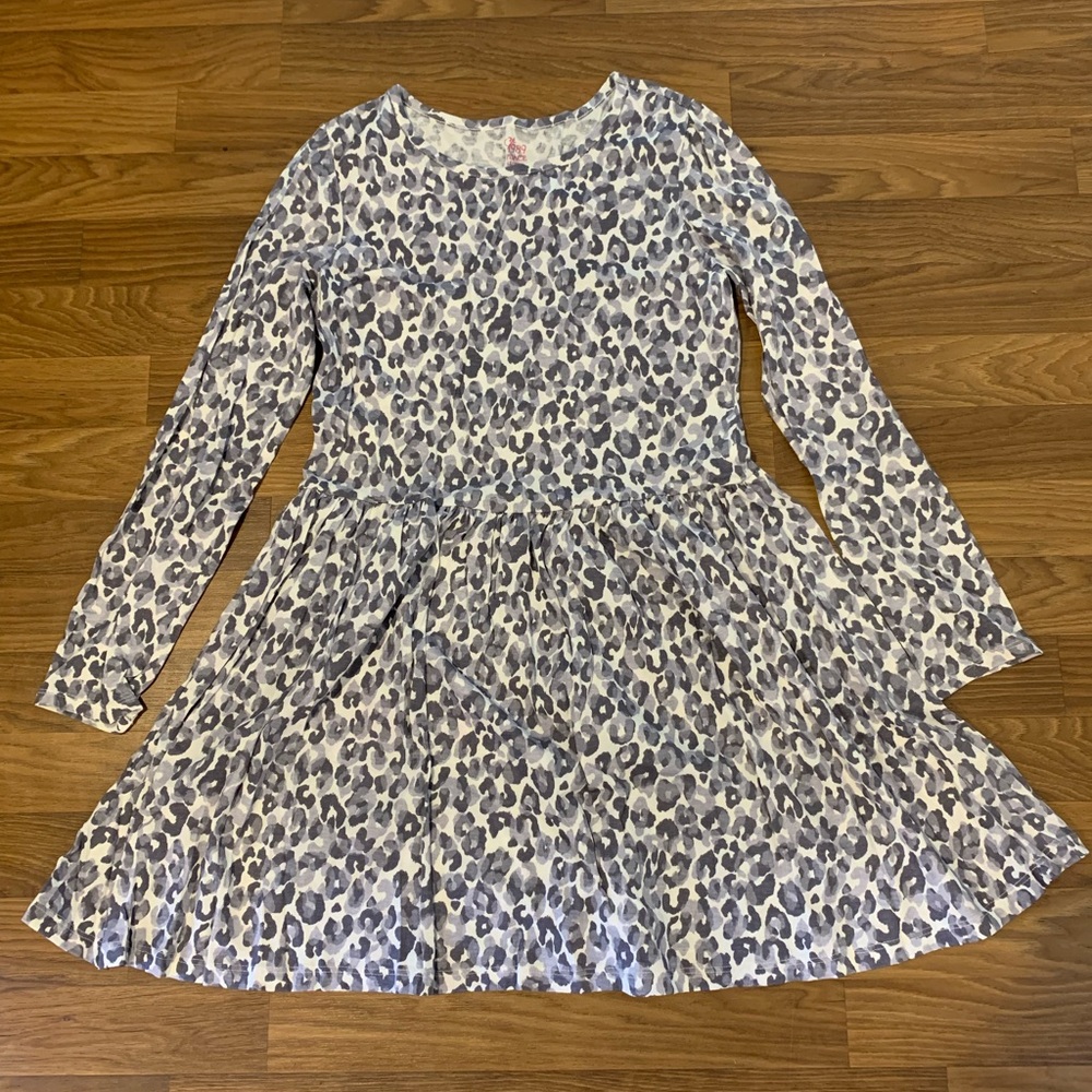 Children’s Place Girls Dress/Tunic XL 14 Gray & White Leopard Print
